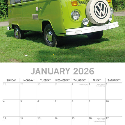 Camper Vans - 2026 Square Wall Calendar 16 Months New Year Premium Planner Gift