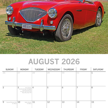 Classic Cars - 2026 Square Wall Calendar 16 Months New Year Premium Planner Gift