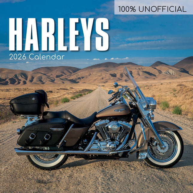 Harleys - 2026 Square Wall Calendar 16 Months Motorcycles Bikes Premium Planner