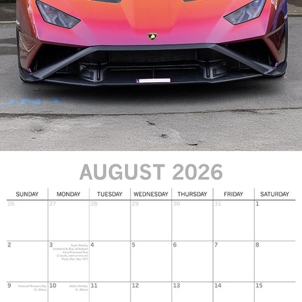 Lamborghini - 2026 Square Wall Calendar 16 Months New Year Premium Planner Gift