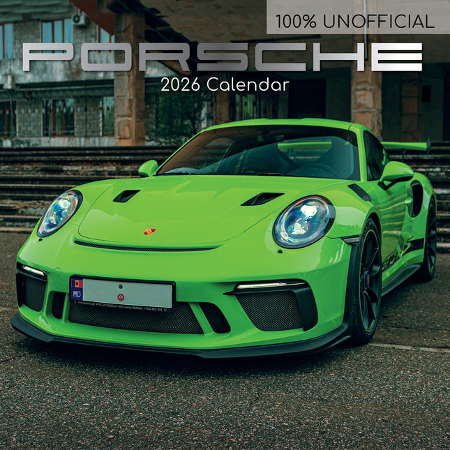 Porsche - 2026 Square Wall Calendar 16 Months Premium Car Vehicle Planner Gift