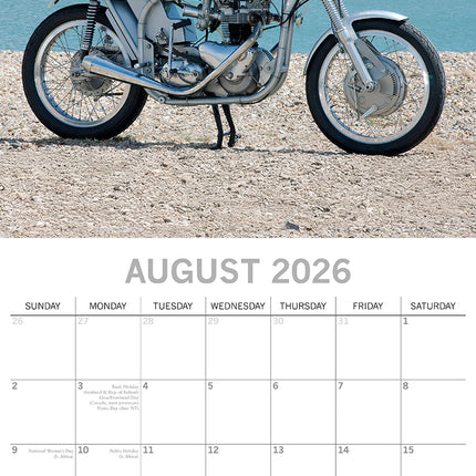 Retro Motorbikes - 2026 Square Wall Calendar 16 Months New Year Premium Planner