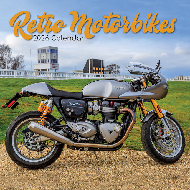 Retro Motorbikes - 2026 Square Wall Calendar 16 Months New Year Premium Planner