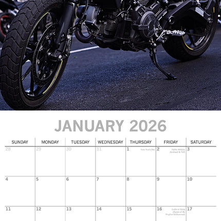 Retro Motorbikes - 2026 Square Wall Calendar 16 Months New Year Premium Planner