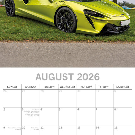Super Cars - 2026 Square Wall Calendar 16 Months New Year Premium Planner Gift