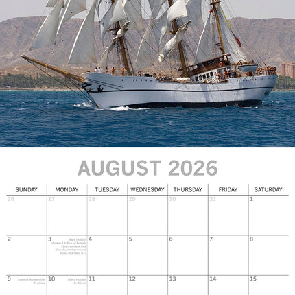 Tall Ships - 2026 Square Wall Calendar 16 Months New Year Premium Planner Gift