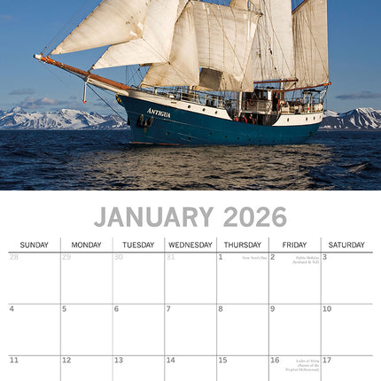 Tall Ships - 2026 Square Wall Calendar 16 Months New Year Premium Planner Gift