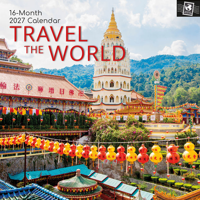 Travel the World 2027 Premium Square Wall Calendar cover