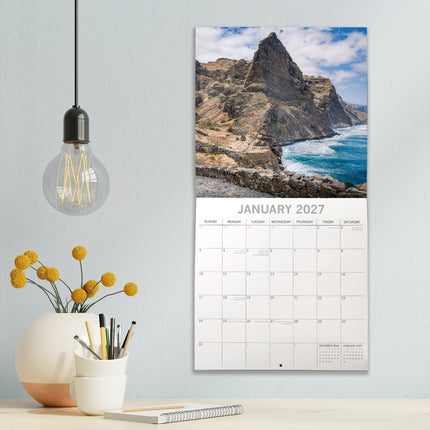 Travel the World 2027 Premium Square Wall Calendar lifestyle image