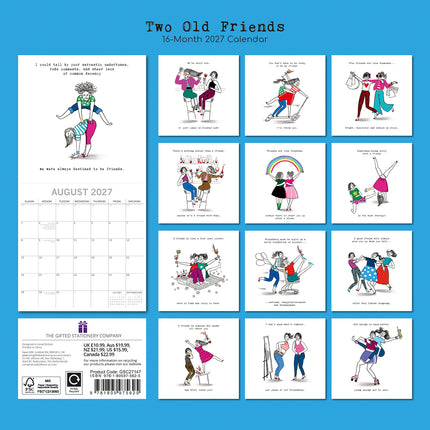 Two Old Friends 2027 Premium Square Wall Calendar back cover