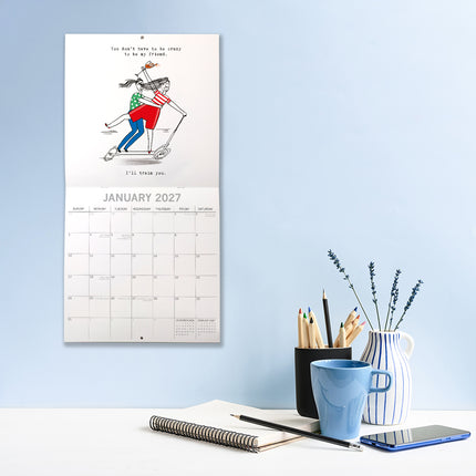 Two Old Friends 2027 Premium Square Wall Calendar lifestyle image
