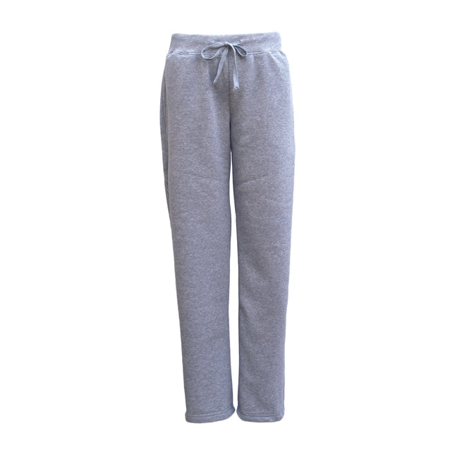 New Womens Ladies Fleece Lined Wide Leg Sweat Track Pants Jogger Sports Trackies - Light Grey