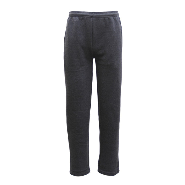 New Mens Fleece Lined Track Pants Casual Trackies Slacks Tracksuit Casual Winter - Grey