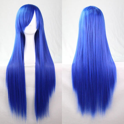 New 80cm Straight Sleek Long Full Hair Wigs w Side Bangs Cosplay Costume Womens - Zmart Australia