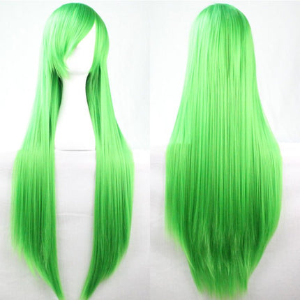 New 80cm Straight Sleek Long Full Hair Wigs w Side Bangs Cosplay Costume Womens - Zmart Australia