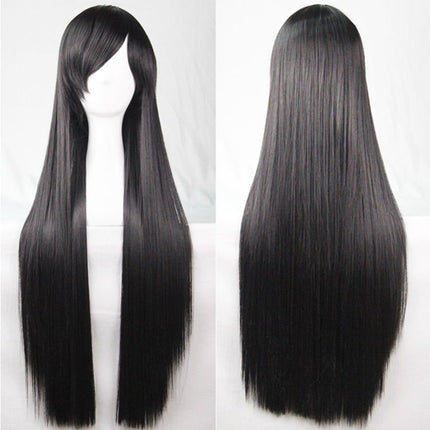 New 80cm Straight Sleek Long Full Hair Wigs w Side Bangs Cosplay Costume Womens - Zmart Australia