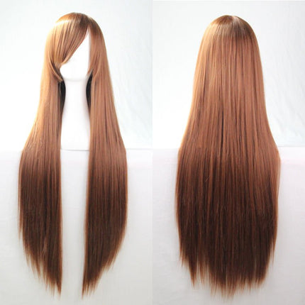 New 80cm Straight Sleek Long Full Hair Wigs w Side Bangs Cosplay Costume Womens - Zmart Australia