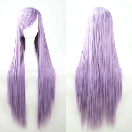 New 80cm Straight Sleek Long Full Hair Wigs w Side Bangs Cosplay Costume Womens - Zmart Australia