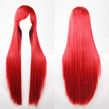 New 80cm Straight Sleek Long Full Hair Wigs w Side Bangs Cosplay Costume Womens - Zmart Australia