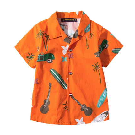 new-adults-kids-cotton-hawaiian-beach-shirt-cool-dry-tropical-summer-casual-tops