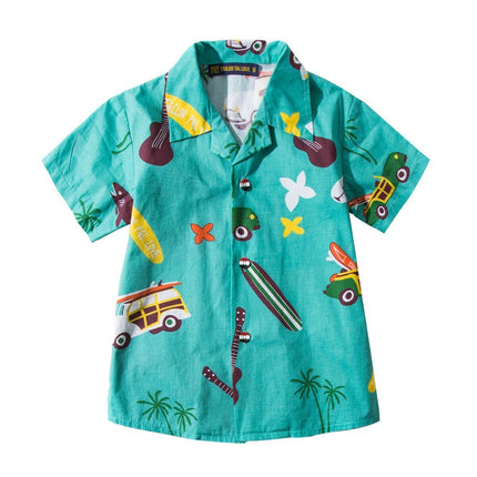 new-adults-kids-cotton-hawaiian-beach-shirt-cool-dry-tropical-summer-casual-tops