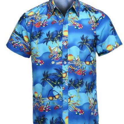 new-adults-kids-cotton-hawaiian-beach-shirt-cool-dry-tropical-summer-casual-tops