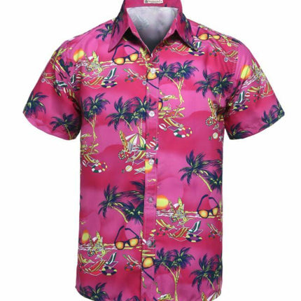 new-adults-kids-cotton-hawaiian-beach-shirt-cool-dry-tropical-summer-casual-tops