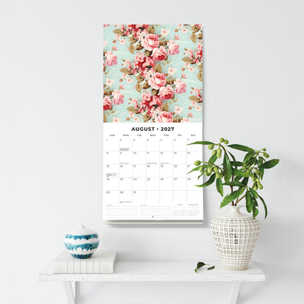 Vintage Roses 2027 square wall calendar - wall display