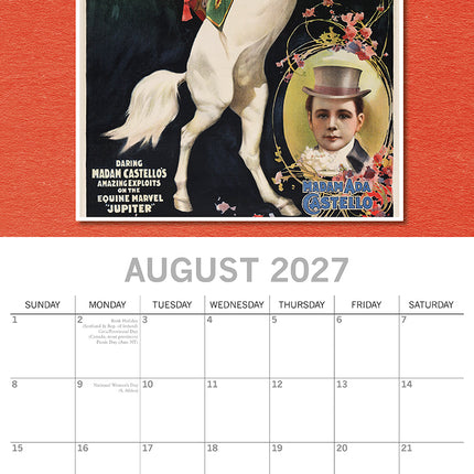 Vintage Performing Arts Posters 2027 Premium Square Wall Calendar August sample page