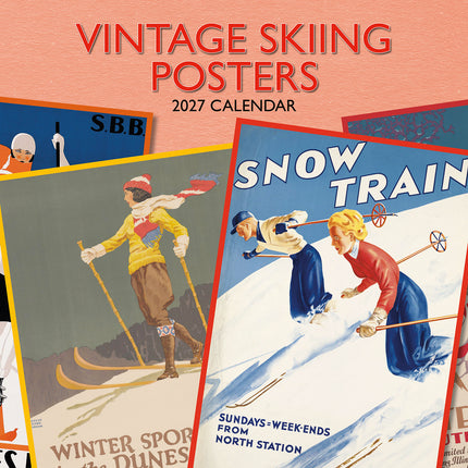 Vintage Skiing Posters 2027 Premium Square Wall Calendar cover