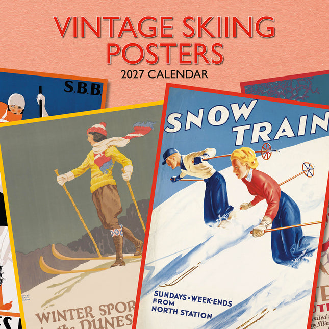 Vintage Skiing Posters 2027 Premium Square Wall Calendar cover