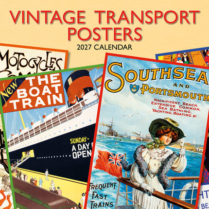 Vintage Transport Posters 2027 Premium Square Wall Calendar cover