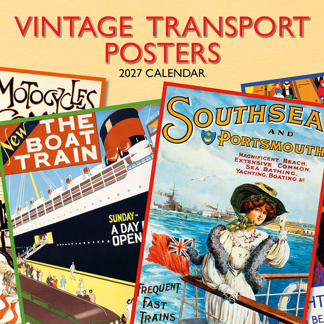 Vintage Transport Posters 2027 Premium Square Wall Calendar cover