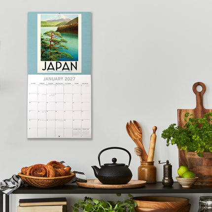 Vintage Travel Posters 2027 Premium Square Wall Calendar lifestyle image