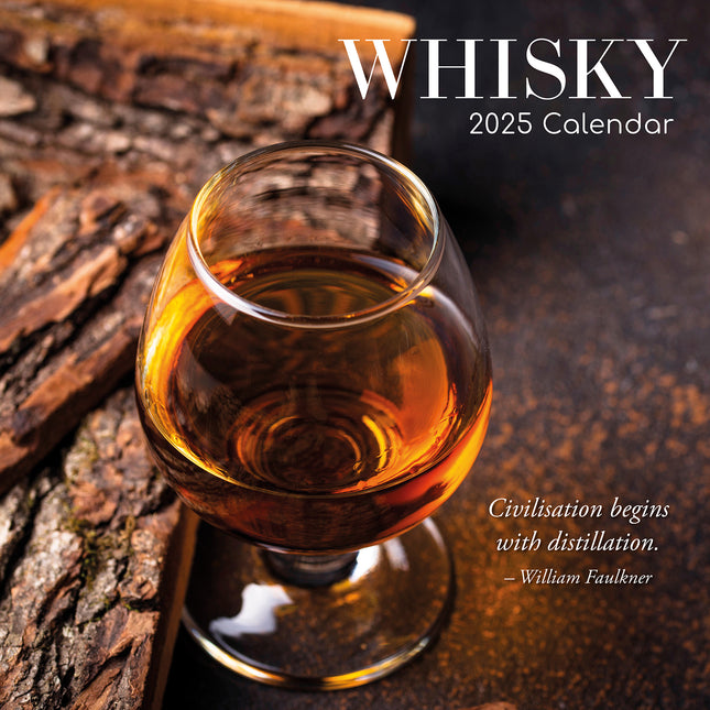 Whisky - 2025 Square Wall Calendar Food 16 Months Premium Planner New Year Gift