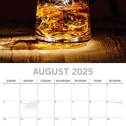 Whisky - 2025 Square Wall Calendar Food 16 Months Premium Planner New Year Gift