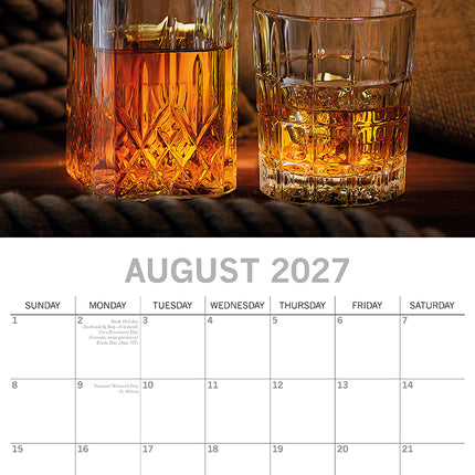 Whisky 2027 Premium Square Wall Calendar August sample page