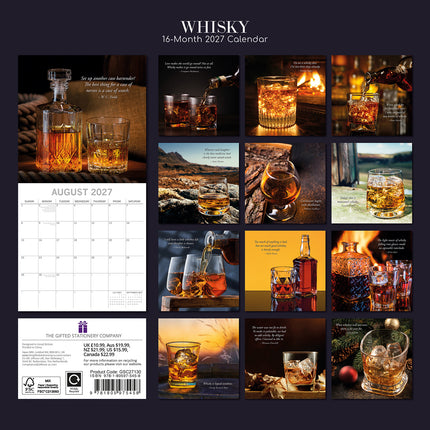 Whisky 2027 Premium Square Wall Calendar back cover