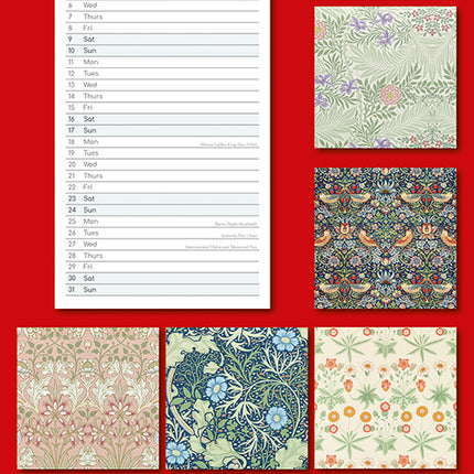 William Morris 2027 Premium Slim Wall Calendar back cover
