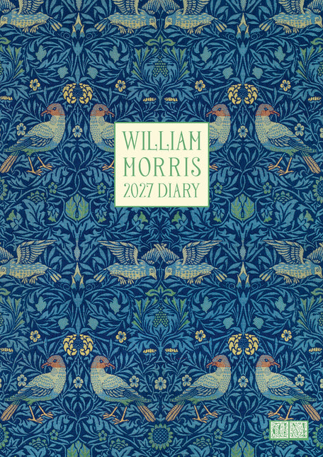 William Morris Bird 2027 A5 Padded Hard Cover Diary cover
