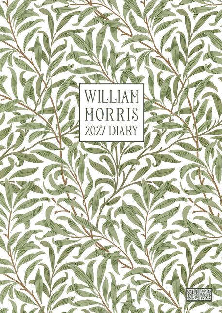 William Morris Willow Bough 2027 A5 Padded Hard Cover Diary cover