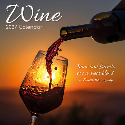 Wine 2027 Premium Square Wall Calendar cover
