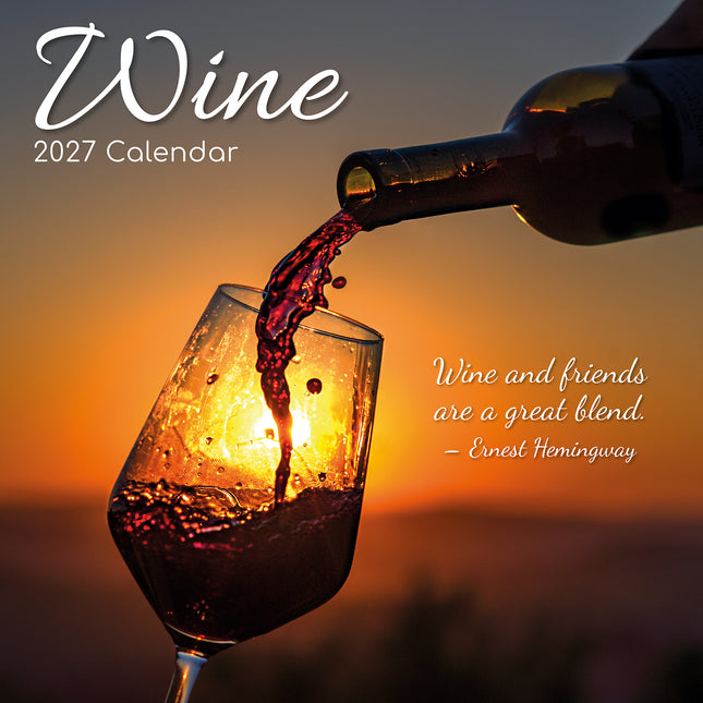 Wine 2027 Premium Square Wall Calendar cover