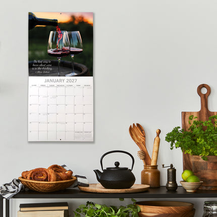 Wine 2027 Premium Square Wall Calendar lifestyle image