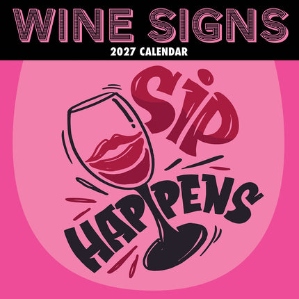 Wine Signs 2027 Premium Square Wall Calendar cover