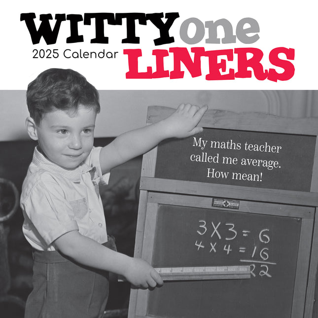 Witty One Liners - 2025 Square Wall Calendar 16 Months Premium Planner New Year