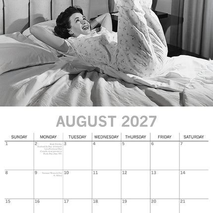 Witty One Liners 2027 Premium Square Wall Calendar August sample page