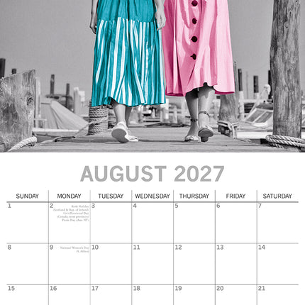 Women's Wit 2027 Premium Square Wall Calendar August sample page
