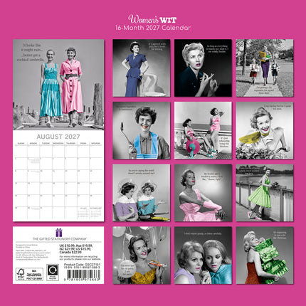 Women's Wit 2027 Premium Square Wall Calendar back cover