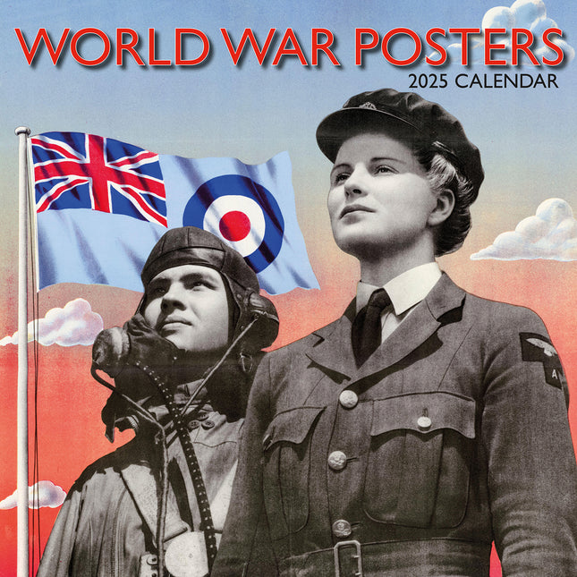 World War Posters - 2025 Square Wall Calendar Arts 16 Months Premium Planner